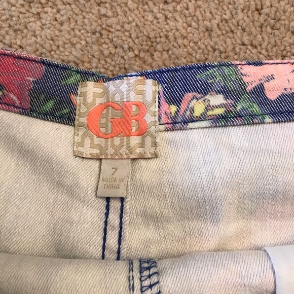 GB Gianni Bini Floral Shorts Womens Size 7 Shorty Shorts Low Waist - Picture 10 of 11